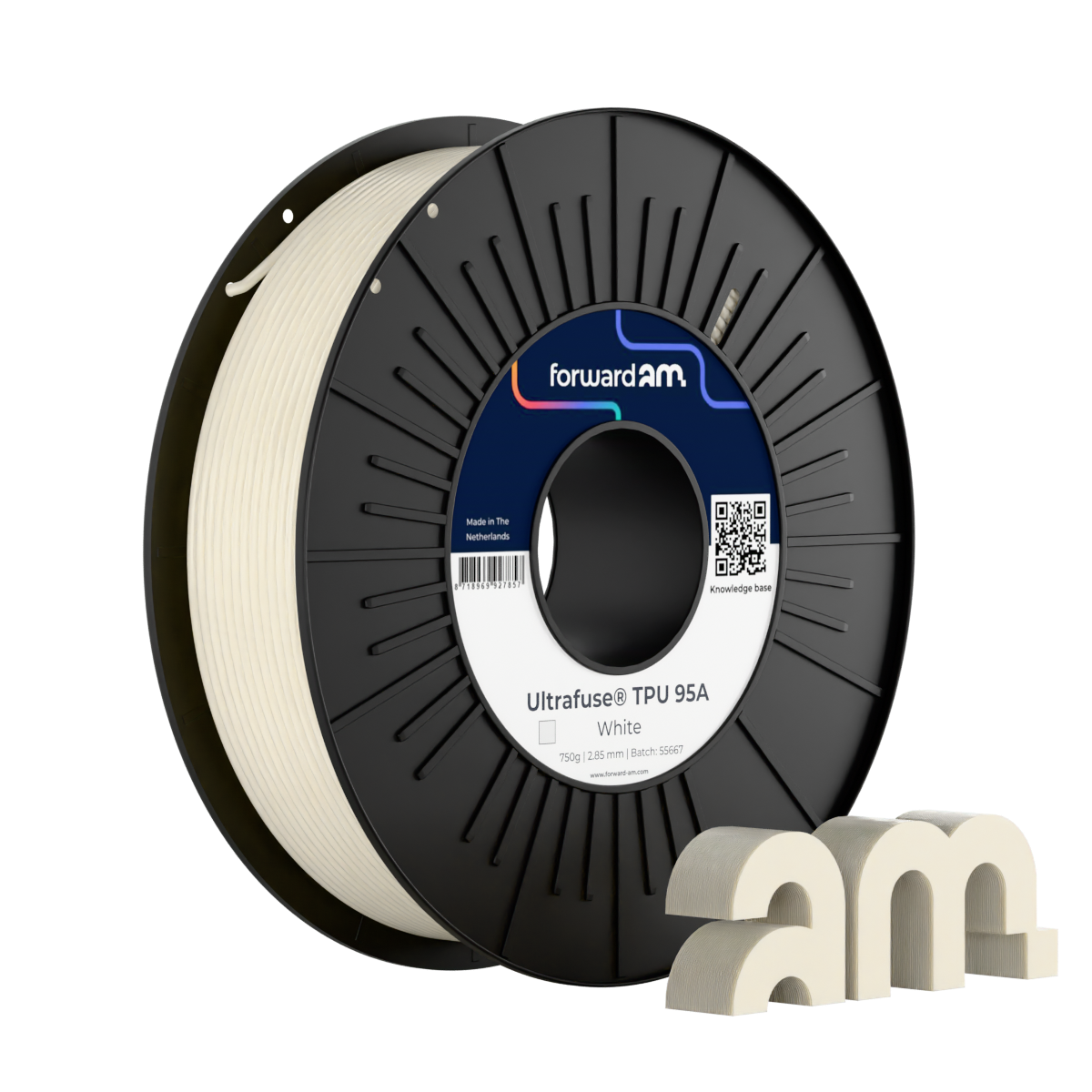 BASF Ultrafuse TPU 95A Flexibel filament Wit 1,75 mm 0,75 g