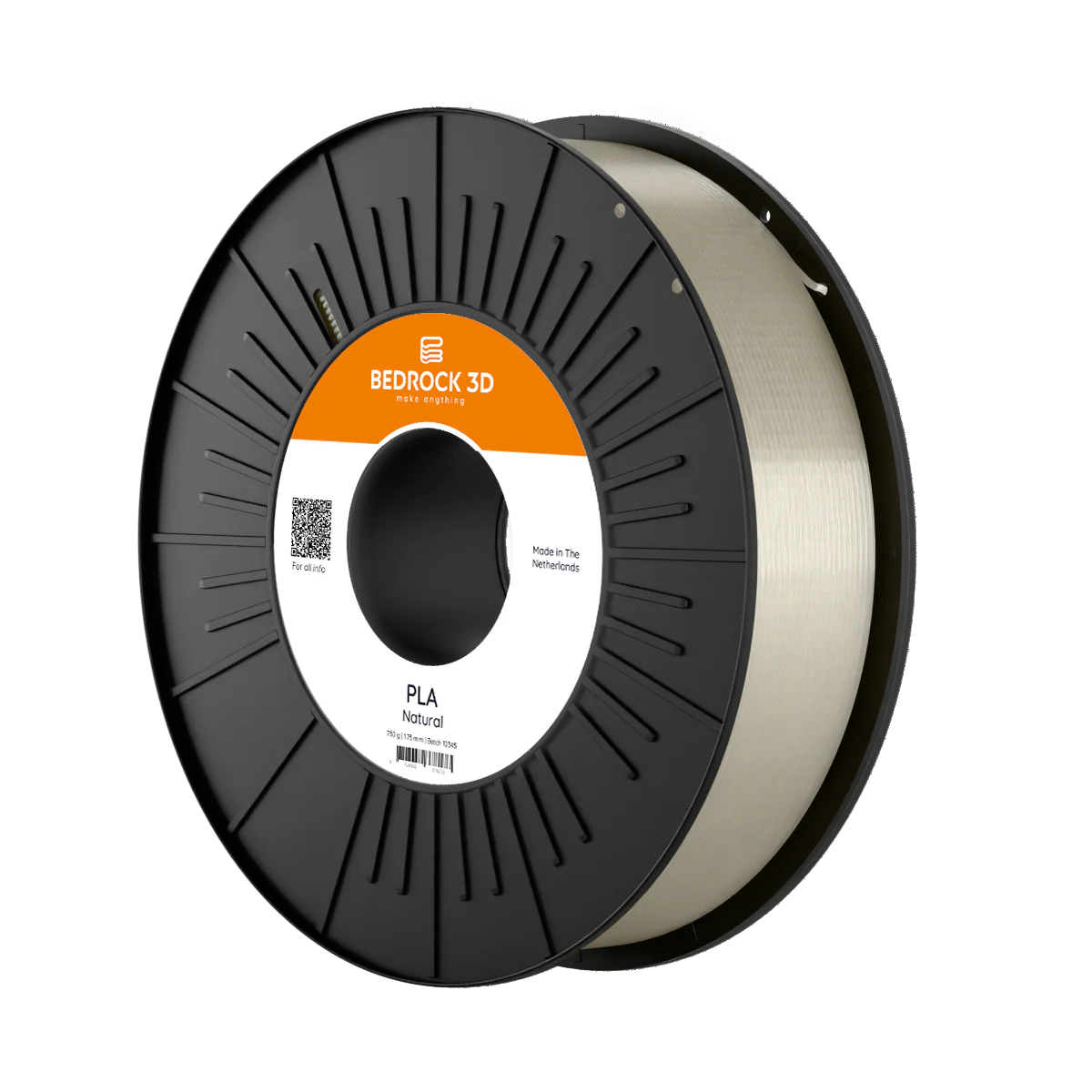 BEDROCK 3D PLA Filament Natural 1.75mm 0.75kg