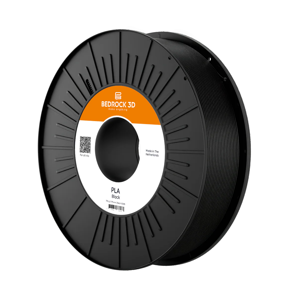 BEDROCK 3D PLA Filament Black 1.75mm 0.75kg